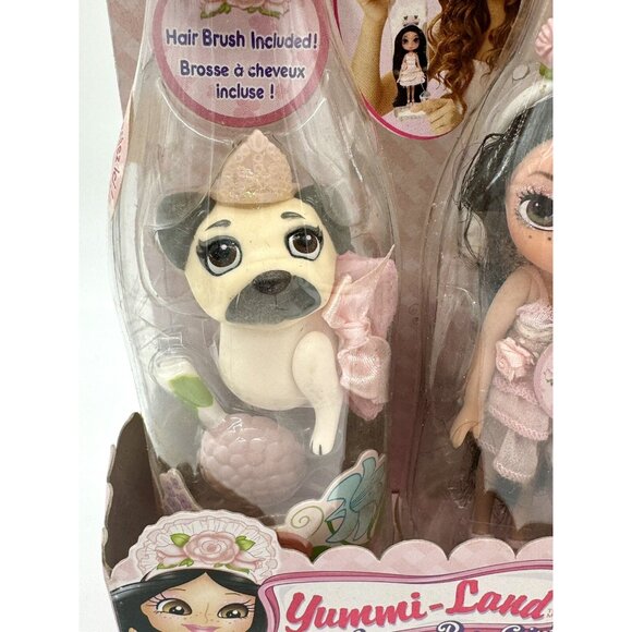 Yummi-Land Flower Pop Girls Roslyn Roxy Rose Doll Pet Dog Tina Tulip Pug In Box - Picture 3 of 7